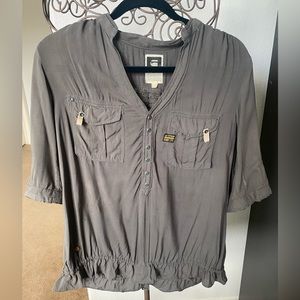 Vintage G-Star Crusader 3/4 Sleeve Green Blouse. Med.